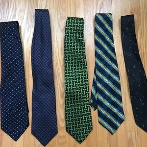 Set of 5 designer silk ties - various brands